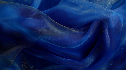 Deep blue, shimmering fabric with gold specks
