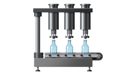 Isolated Bottling Production Line in Factory