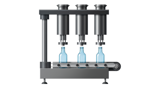 Isolated Bottling Production Line in Factory