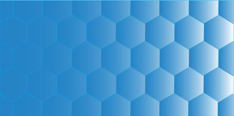 Abstract Blue Hexagonal Geometric Pattern Background