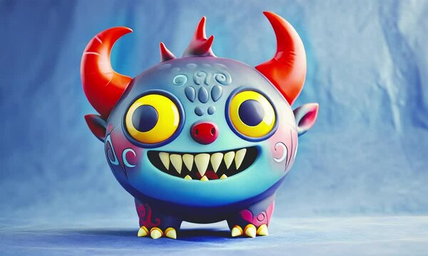 Cute 3d devil monster.