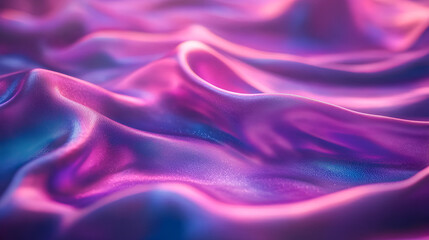 Abstract fractal art: colorful pink and blue waves with a soft, flowing motion design on a black backdrop