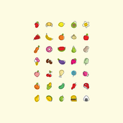 foody illustration icons design  