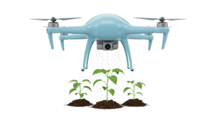 Isolated Drone Spraying Crops for Precision Agriculture