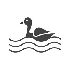 Water and Birds icon vector image. Suitable for mobile apps, web apps and print media.