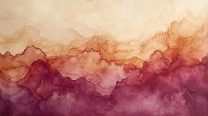 Naklejka premium Abstract Watercolor Landscape Painting with Warm Tones