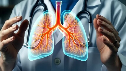 Expert discusses lung health and respiratory function during medical examination