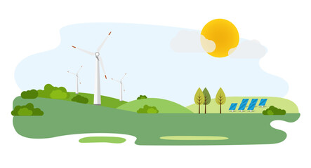 Fototapeta premium green energy. Wind energy. vector