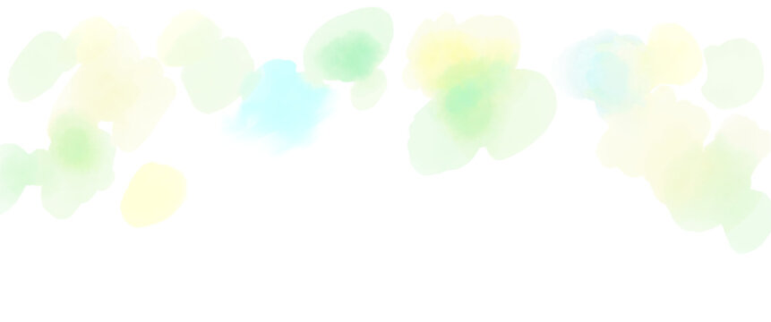 淡い黄色や黄緑や水色の水彩滲む光儚げな背景イラスト
