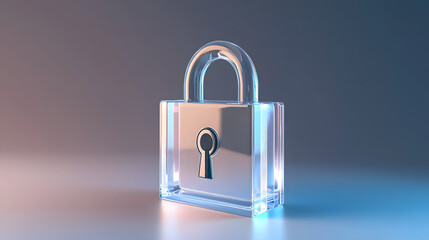Fototapeta premium Secure digital lock icon a clean floating representation in a modern environment for innovative technology