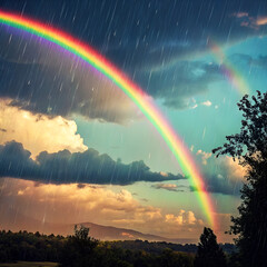 rainbow over the river