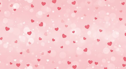 Heart Shape Pattern Design, Soft pink hearts and dots, seamless pattern