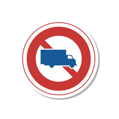 標識のステッカー単品イラスト　大型貨物自動車等通行止め