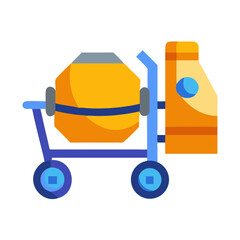 Cement Mixer Cart Construction Icon Design