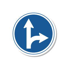 標識のステッカー単品イラスト　指定方向以外進行禁止