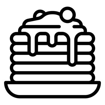recommend clip art: Pancakes with sweet jam line icon, cooking cakes concept. Vector graphics. Breakfast, food sign on white background, style mobile or design.