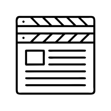 Clapperboard with Text Lines Icon Design