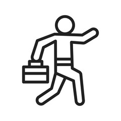 Running with Briefcase icon vector image. Suitable for mobile apps, web apps and print media.