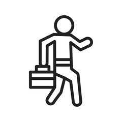 Walking with Briefcase icon vector image. Suitable for mobile apps, web apps and print media.