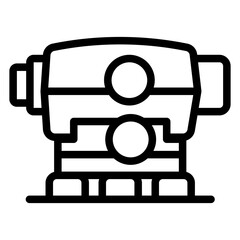 Optical leveler line icon, construction concept. Vector graphics. Level measurement tool, optics sign on white background, style mobile or design.
