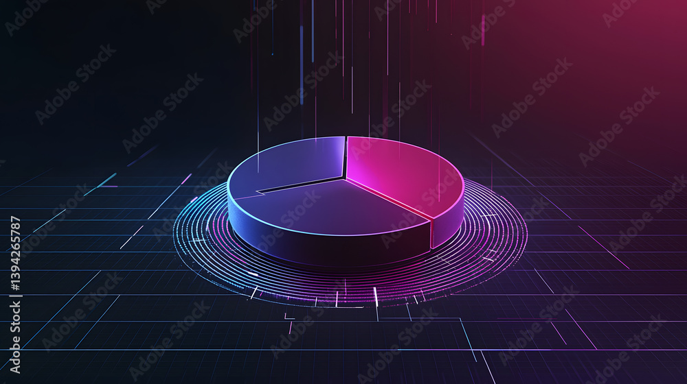 Poster floating analytics chart visualization in modern business environment abstract digital data analysis