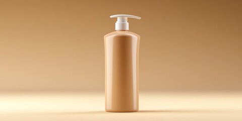 An elegant dispenser bottle. The bottle's sleek, minimalist design suggests a premium product, ready to enhance any beauty or self-care routine.