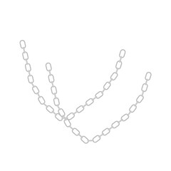 Metal chain with whole or break steel chrome links. Vector illustration.
