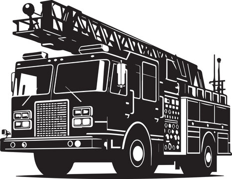 fire engine silhouette vector