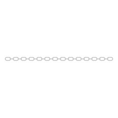 Metal chain with whole or break steel chrome links. Vector illustration.