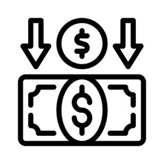 currency devaluation line icon