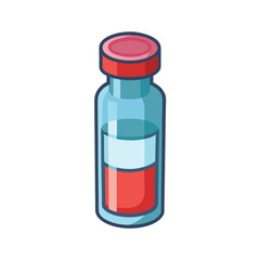 Glass vial medical installment vector art illustration