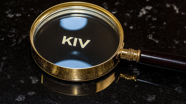 KIV wording with magnify glass