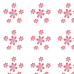 Beauty seamless pattern flowers white backgorund