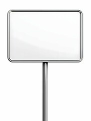 Stylish blank sign on a robust post, perfect for customizable marketing or information display.