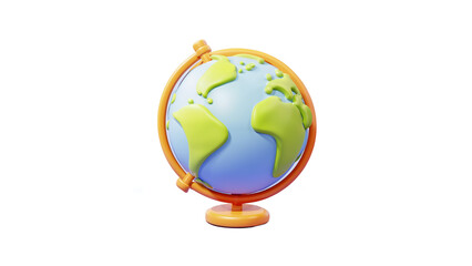 A rotating globe illustration ideal for global themes, travel, or educational visuals.