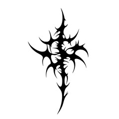Spiked Abstract Tribal Tattoo Design Symmetrical Black Ink Pattern with Organic Curves and Aggressive Style for Tattoo Inspiration and Graphic Art Projects Logo