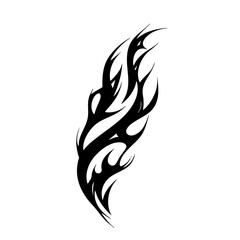 Tribal Flame Tattoo Design – Bold Black Ink Abstract Fire Motif for Body Art, Symbol of Energy, Strength, and Transformation