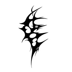 Spiked and Pierced Tribal Tattoo Design Logo Fierce Black Abstract Artwork Symbolizing Strength, Protection, and Raw Energy