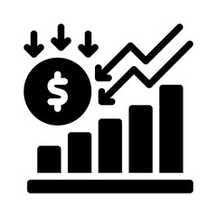 economic crisis glyph icon