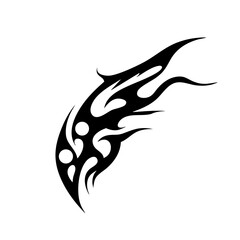 Flaming Tribal Tattoo Design Logo Dynamic Black Abstract Artwork Symbolizing Energy, Freedom, and Fierce Passion