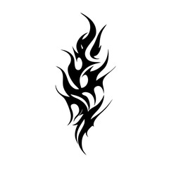 Flaming Tribal Tattoo Design Logo Dynamic Black Abstract Artwork Symbolizing Energy, Freedom, and Fierce Passion