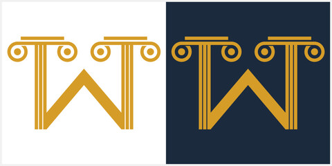 initial W concept, law logo design