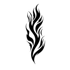 Tribal Flame Tattoo Design – Bold Black Ink Abstract Fire Motif for Body Art, Symbol of Energy, Strength, and Transformation