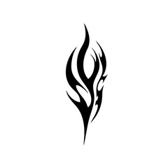 Abstract Tribal Tattoo Design Logo Sharp Black Ink Flame Motif for Modern Body Art, Symbolizing Power, Freedom, and Spirit