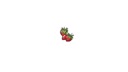 Two strawberries side-by-side for use in cute, fruity, or playful design themes.
