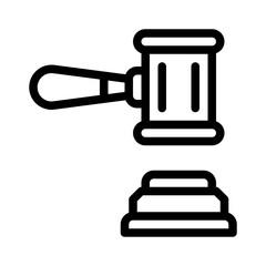 court gavel line icon