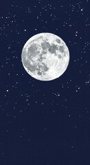 Obraz premium Full moon in starry night sky