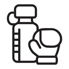 Water Bottle  line icon