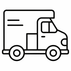 Delivery Truck outline icon on white background