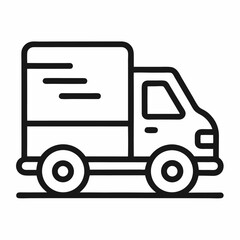 Delivery Truck outline icon on white background